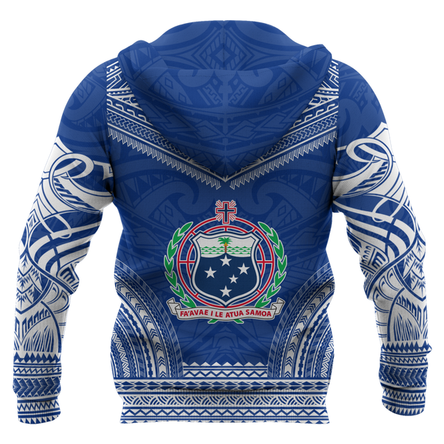 Samoa Polynesian Chief Hoodie - Blue Version DTD11062004-Apparel-PL8386-Vibe Cosy™