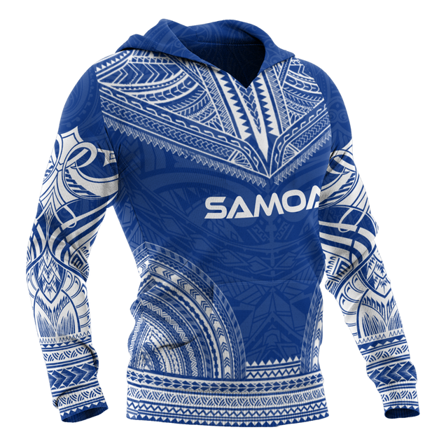 Samoa Polynesian Chief Hoodie - Blue Version DTD11062004-Apparel-PL8386-Vibe Cosy™