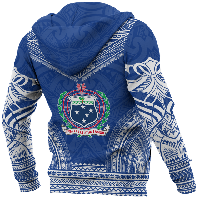 Samoa Polynesian Chief Hoodie - Blue Version DTD11062004-Apparel-PL8386-Vibe Cosy™