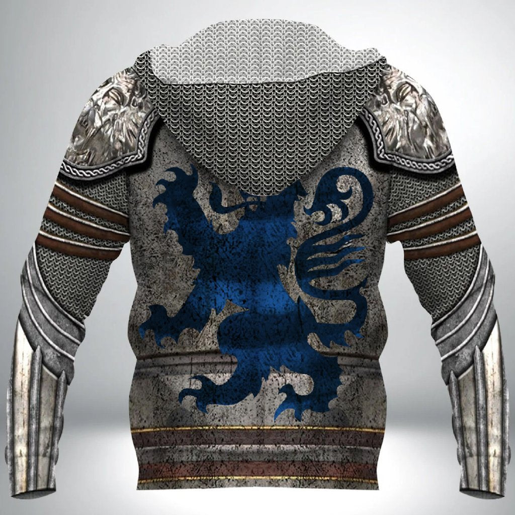 Scotland Armor Knight Warrior Chainmail 3D All Over Printed Shirts For Men and Women TT290202-Apparel-TT-Hoodie-S-Vibe Cosy™