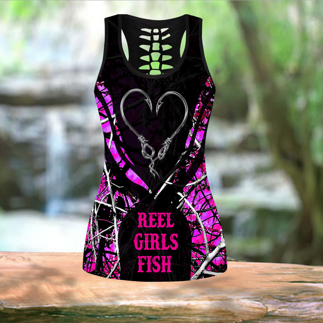 Reel Girls Fish Pink Camo Fishing combo legging tank