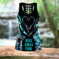 Reel Girls Fish Blue Camo Fishing combo legging tank