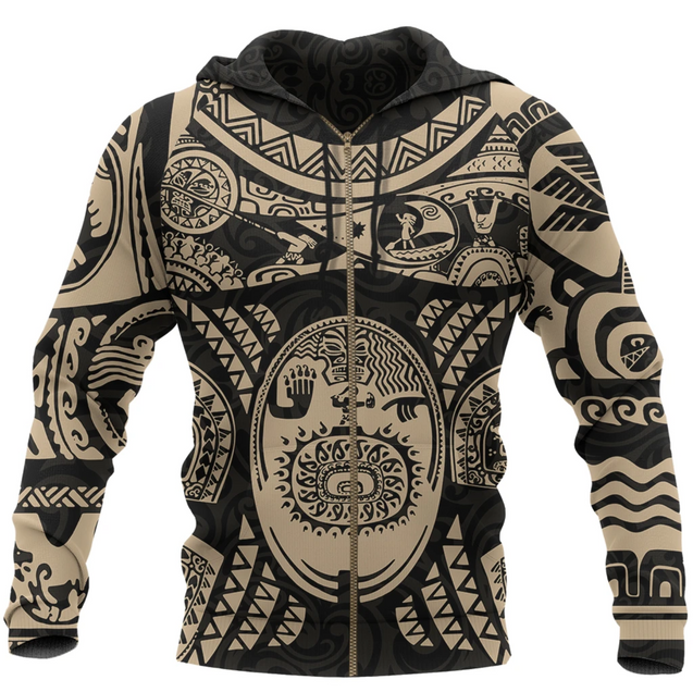 Maui Tattoo Shirt, Mini Maui Tattoo 3D Full Printing Pullover Hoodie MP981-Apparel-MP-Zipped Hoodie-S-Vibe Cosy™