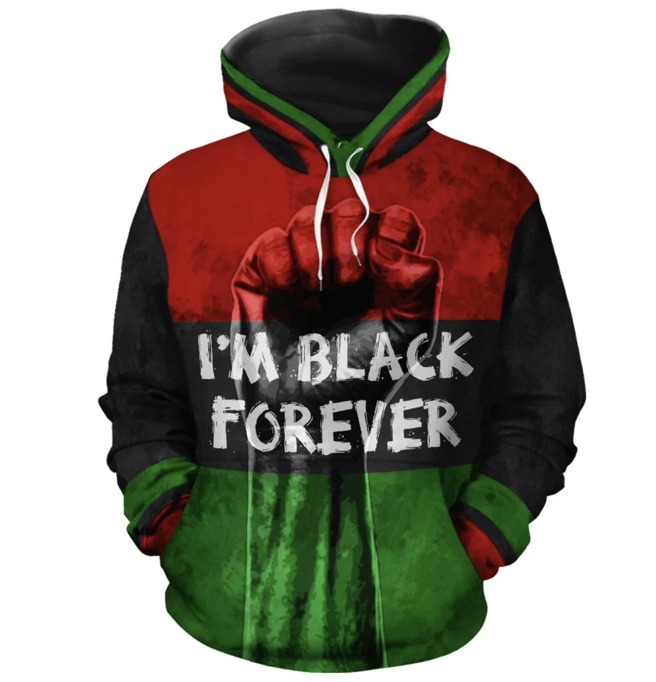 African Hoodie - African I'm Black Forever Hoodie-ALL OVER PRINT HOODIES (A)-HPArt-Women-XS-Black-Vibe Cosy™