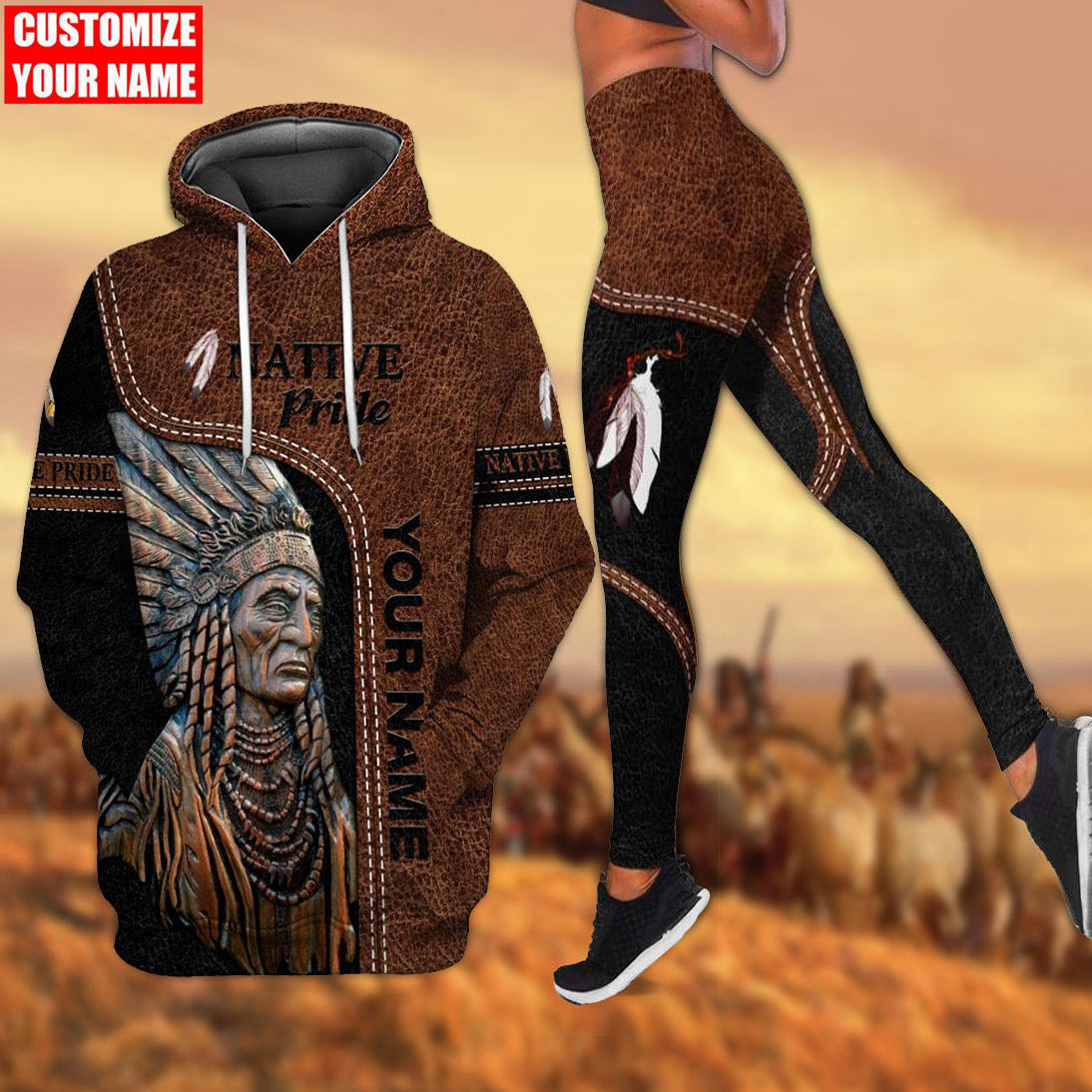 Customized Name Native American 3D All Over Printed Shirts for Women
