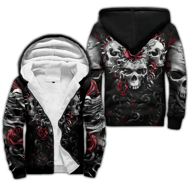 Unique Skulls And Roses Hoodie For Men And Women MEI