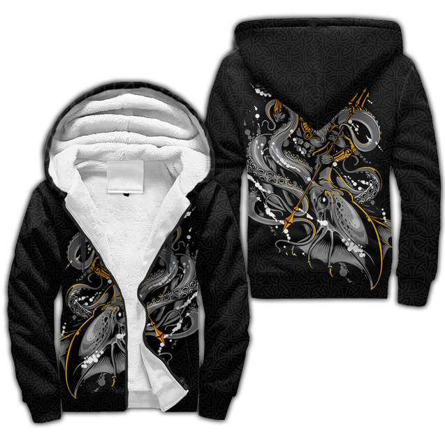 Premium Unisex Hoodie Kraken Octopus And Poseidon ML