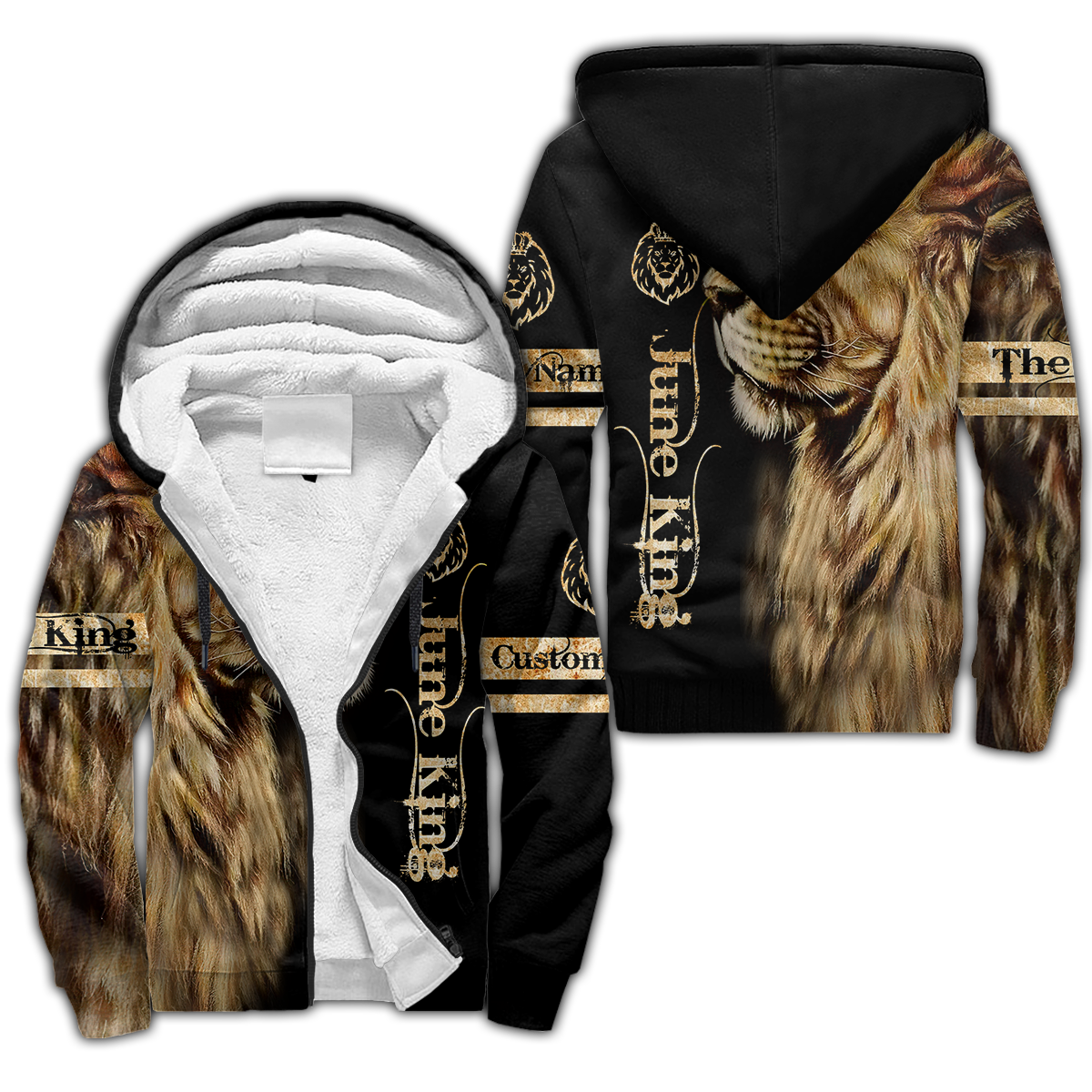 Custom Name June King Lion  3D All Over Printed Unisex Shirts