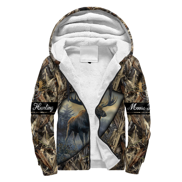 Moose Hunting 3D Over Printed Unisex Deluxe Hoodie