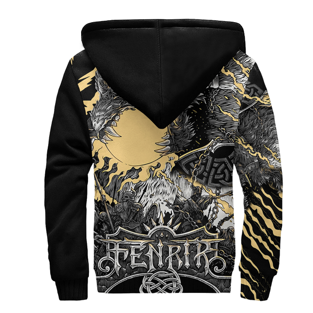 Fenrir Wolf Viking All Over Printed Unisex Deluxe Hoodie ML