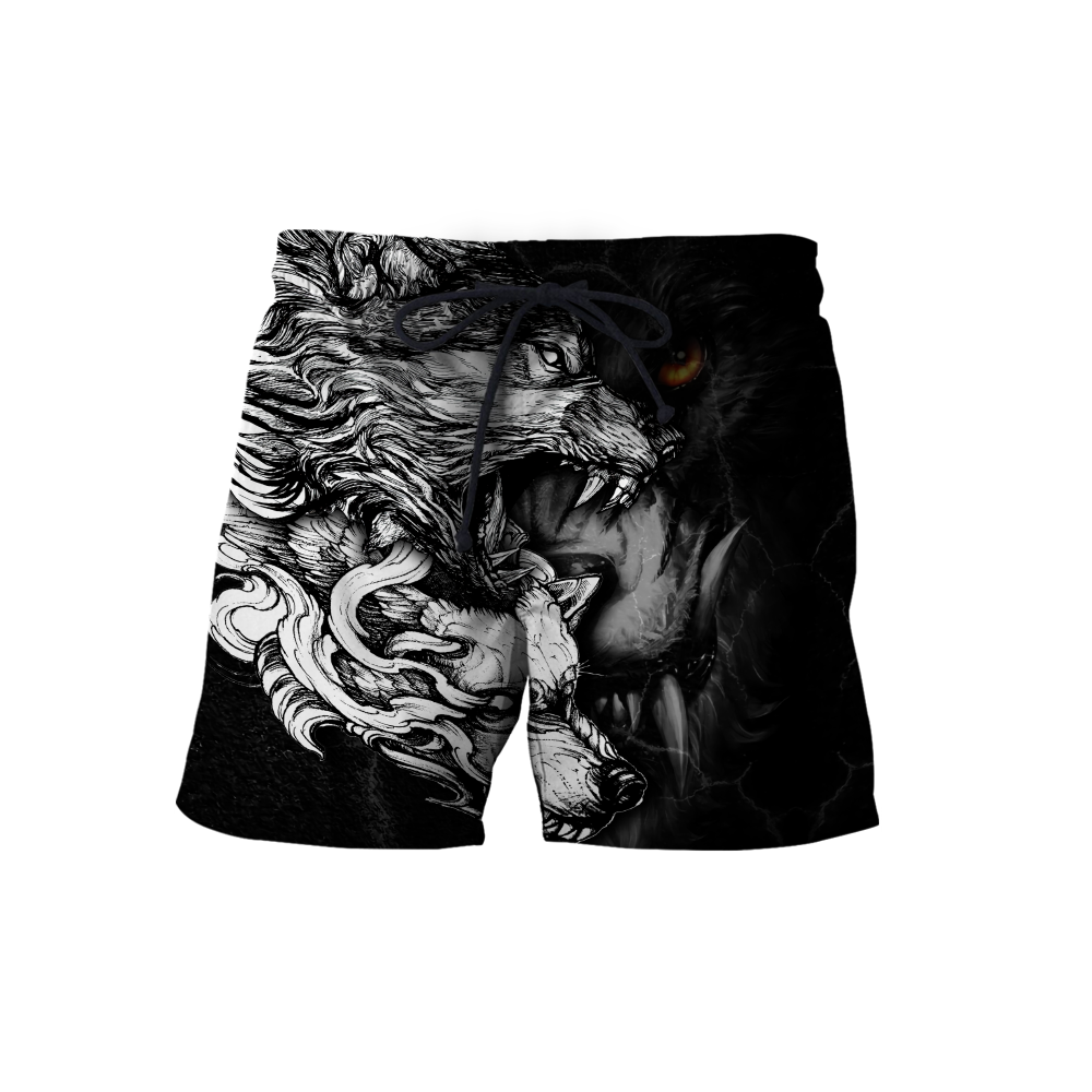 Wolf Tattoo Over Printed Shirt For Men and Women