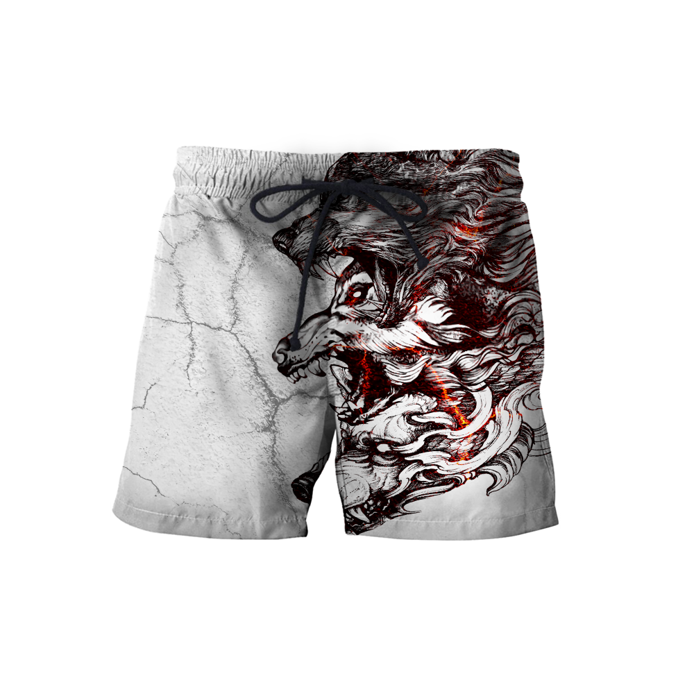 Three Gray Wolfs White Tattoo 3D All Over Printed Unisex Shirts