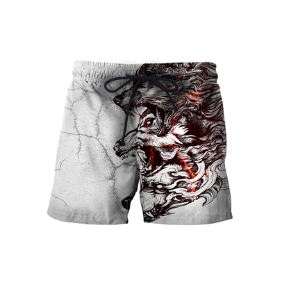 Three Gray Wolfs White Tattoo 3D All Over Printed Unisex Shirts