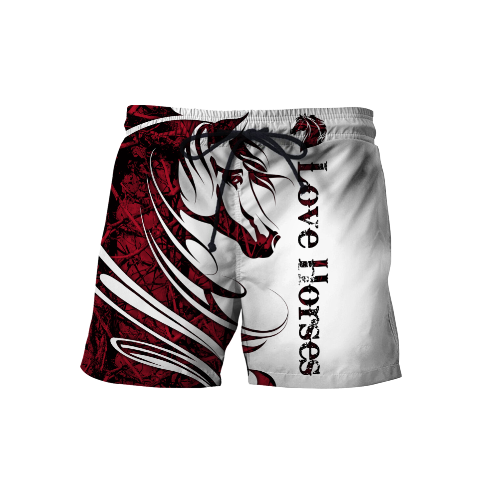 Horse Camo Red 3D All Over Printed Shirts Pi050501S1-Apparel-TA-Shorts-S-Vibe Cosy™