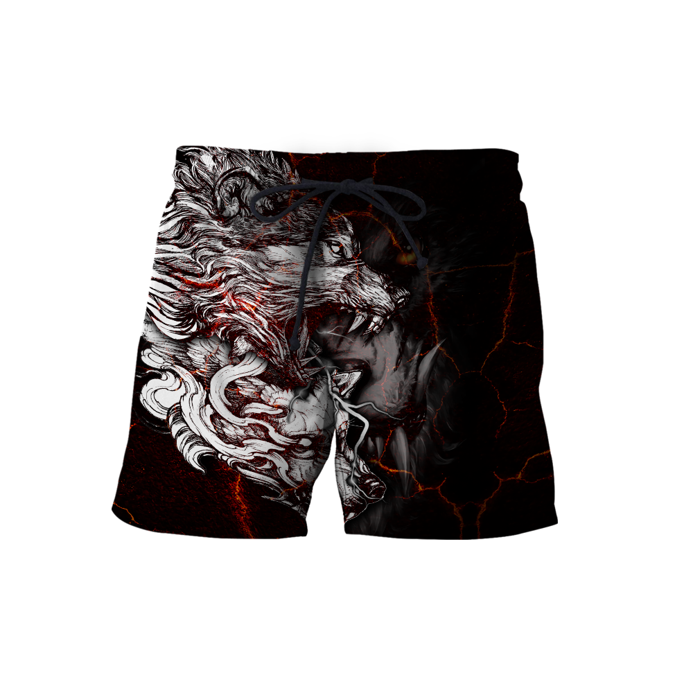 Red Thunder Wolf Tattoo All Over Printed Unisex Shirt