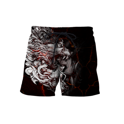 Red Thunder Wolf Tattoo All Over Printed Unisex Shirt