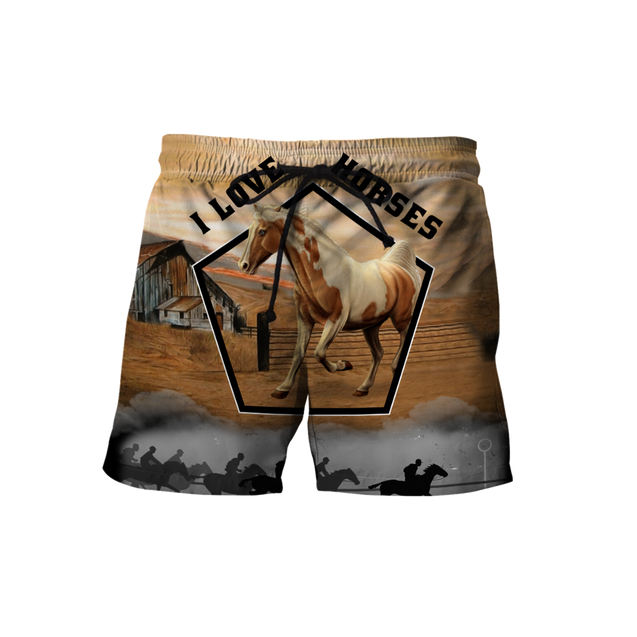 Beautiful Horse 3D All Over Printed shirt for Men and Women Pi080102-Apparel-NNK-Shorts-S-Vibe Cosy™