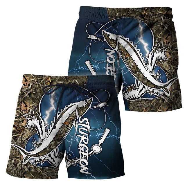 Sturgeon fishing Sport Camo Tattoos - Blue version TR070301 - Amaze Style™-Apparel