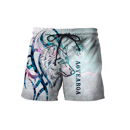 Paua shell wolf tattoo 3d all over printed shirt and short for man and women-Apparel-PL8386-Shorts-S-Vibe Cosy™