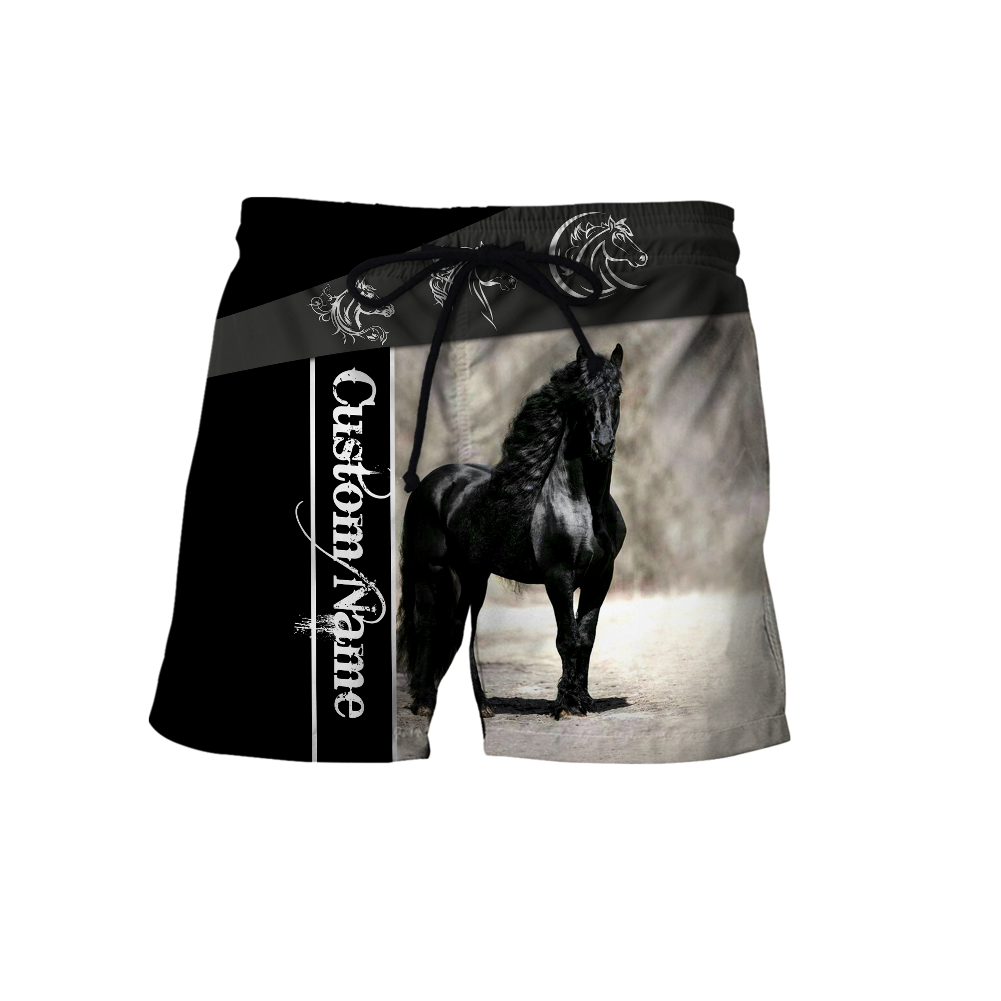 Black Horse Custom Name 3D All Over Printed Shirts TA09252001S