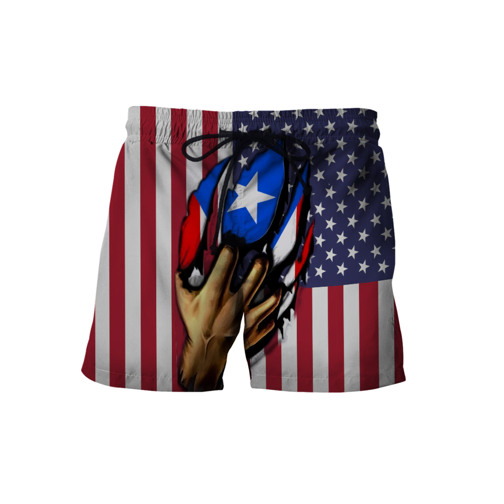 Puerto Rico And America Lover Shirts And Short TH20061701S-Apparel-TQH-Shorts-S-Vibe Cosy™