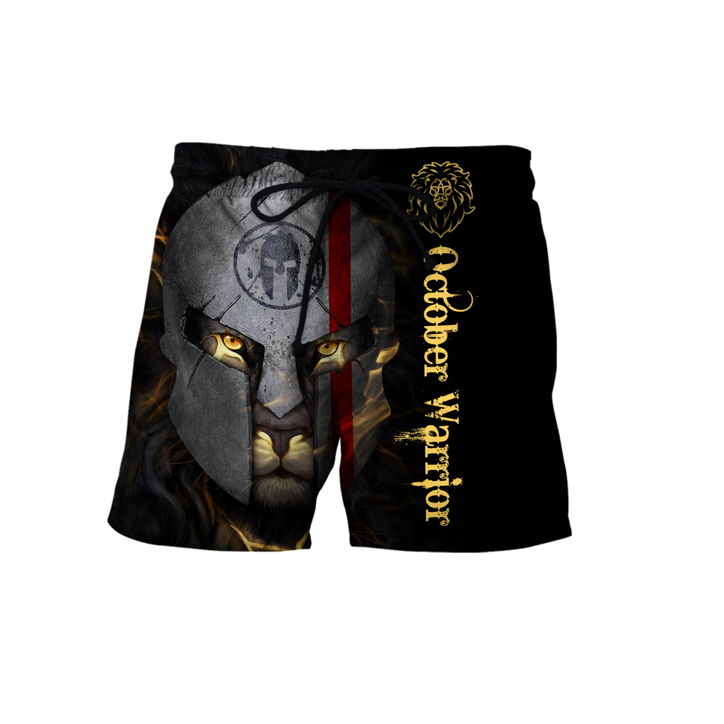 October Spartan Lion Warrior 3D All Over Printed Unisex Shirts