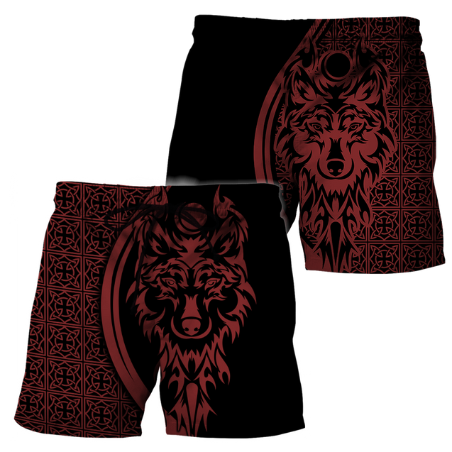 Tattoo Wolf Hoodie T Shirt For Men and Women HAC080606-NM-Apparel-NM-Shorts-S-Vibe Cosy™