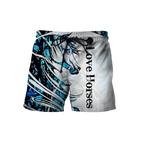 Horse Camo Blue Pattern 3D All Over Printed Shirts Pi050502-Apparel-TA-Shorts-S-Vibe Cosy™