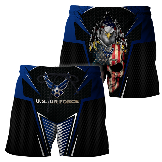 US AirForce skull 3d all over printed for man and women Pi270202 PL-Apparel-PL8386-SHORTS-S-Vibe Cosy™