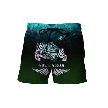 New zealand maori bulldog tattoo paua 3d all over printed shirt and short for man and women-Apparel-PL8386-Shorts-S-Vibe Cosy™