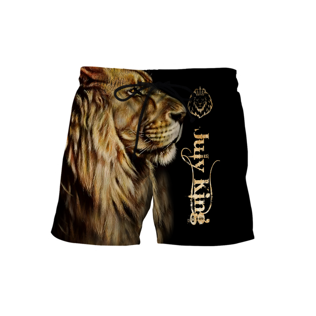 Custom Name July King Lion  3D All Over Printed Unisex Shirts