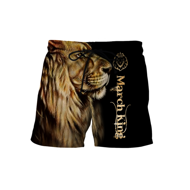 Custom Name March King Lion 3D All Over Printed Unisex Shirt