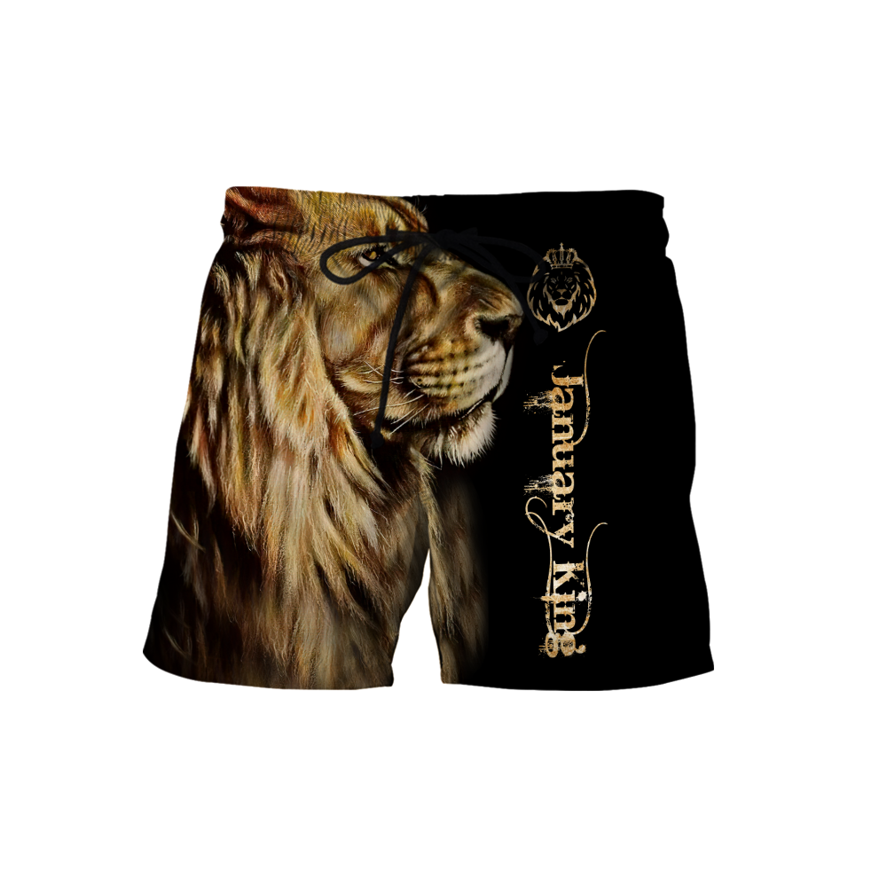 Custom Name January King Lion  3D All Over Printed  Unisex Shirt