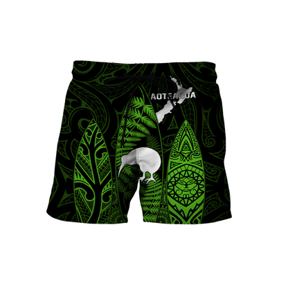 New zealand maori surf green 3d all over printed for men and women
