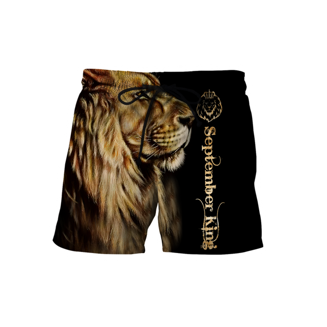 Custom Name September King Lion  3D All Over Printed Unisex Shirts