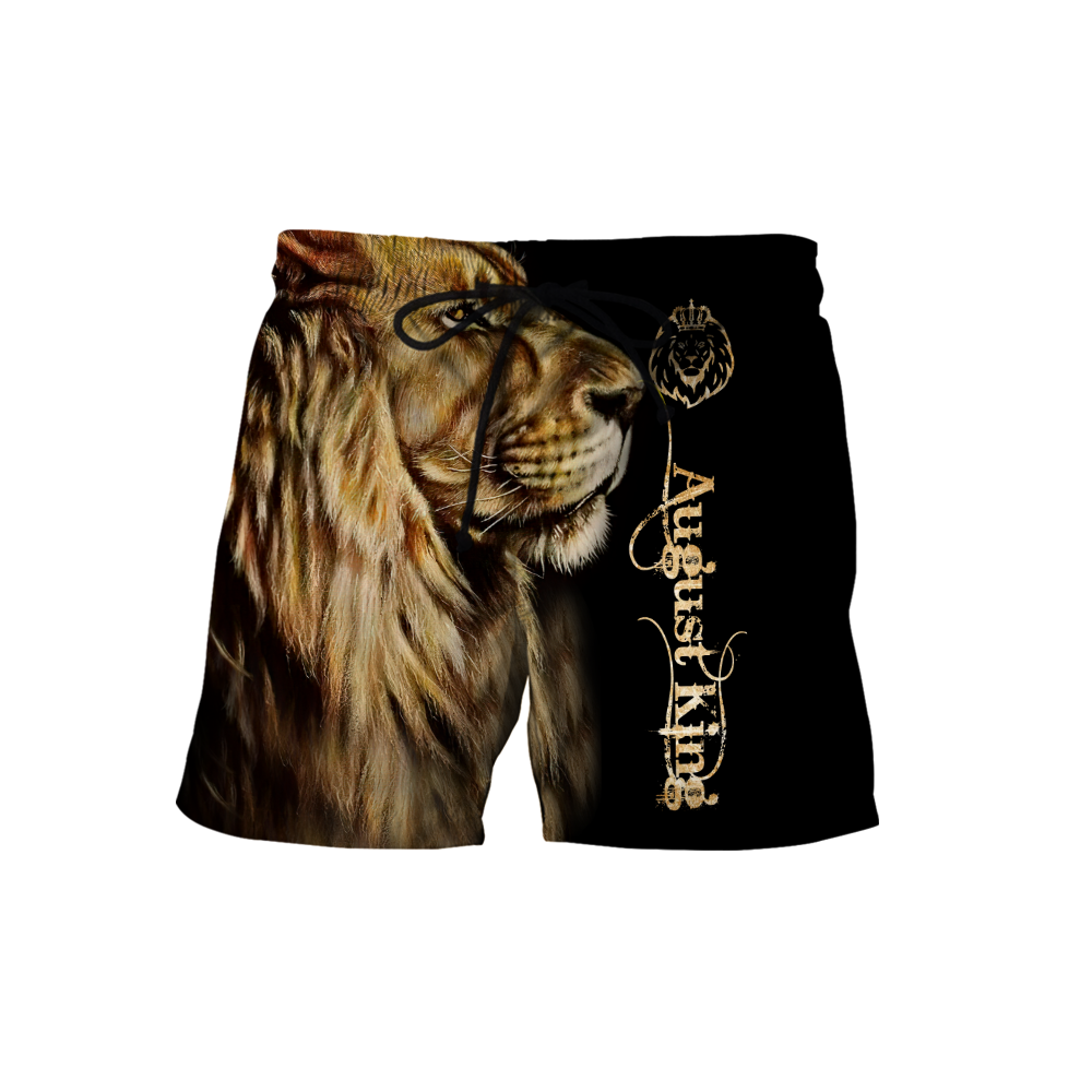 Custom Name August King Lion 3D All Over Printed Unisex Shirt