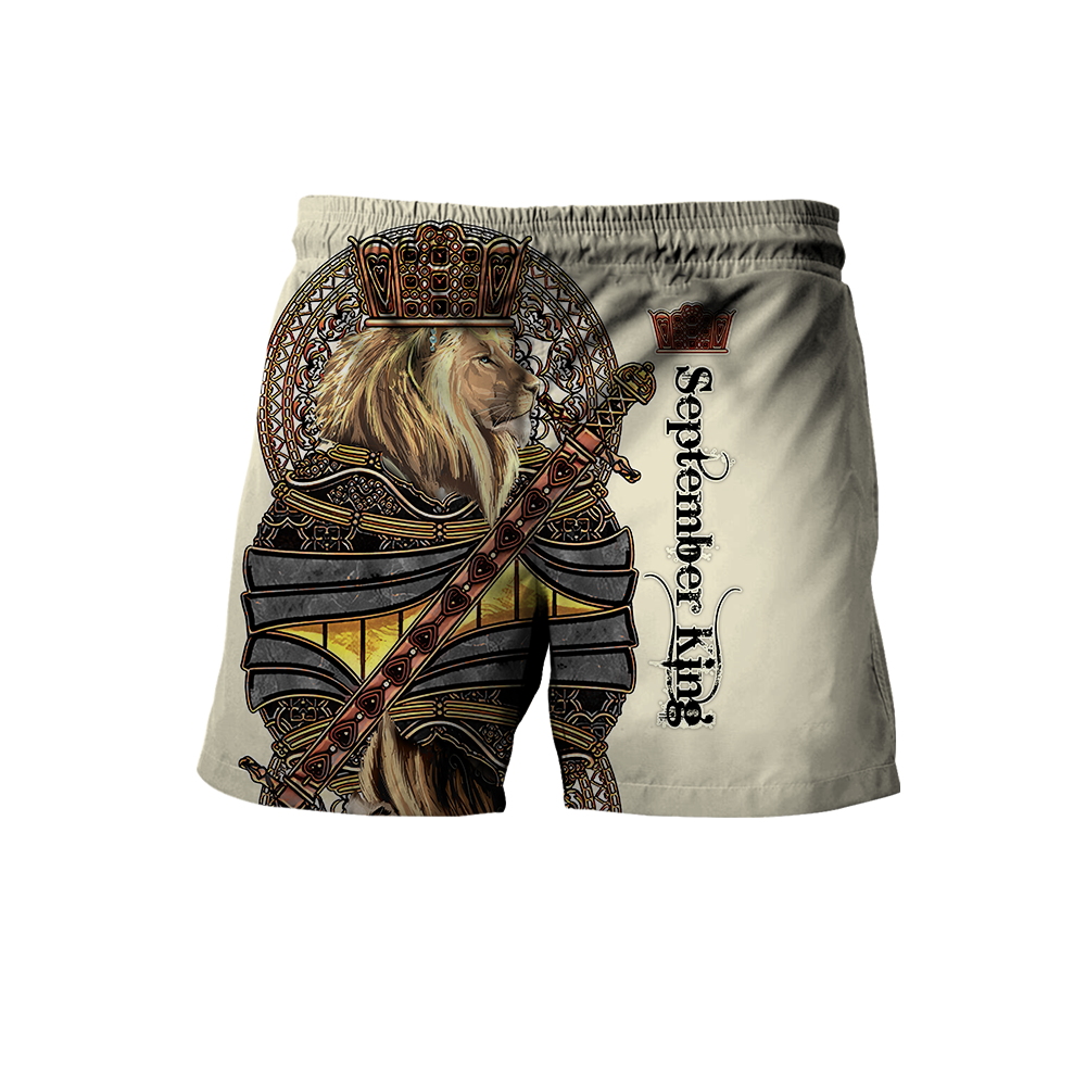 September Black King Lion  3D All Over Printed Unisex Shirts