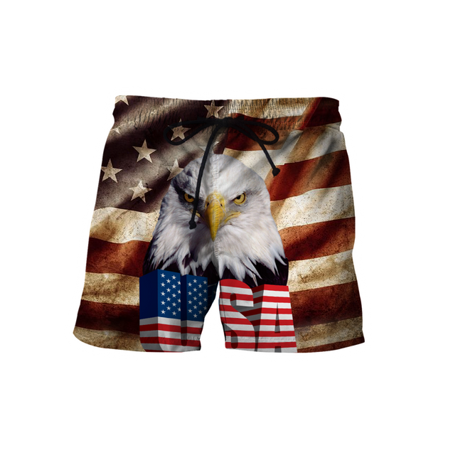 Eagle USA Flag 3D All Over Printed Shirts For Men & Women-Apparel-TA-Shorts-S-Vibe Cosy™