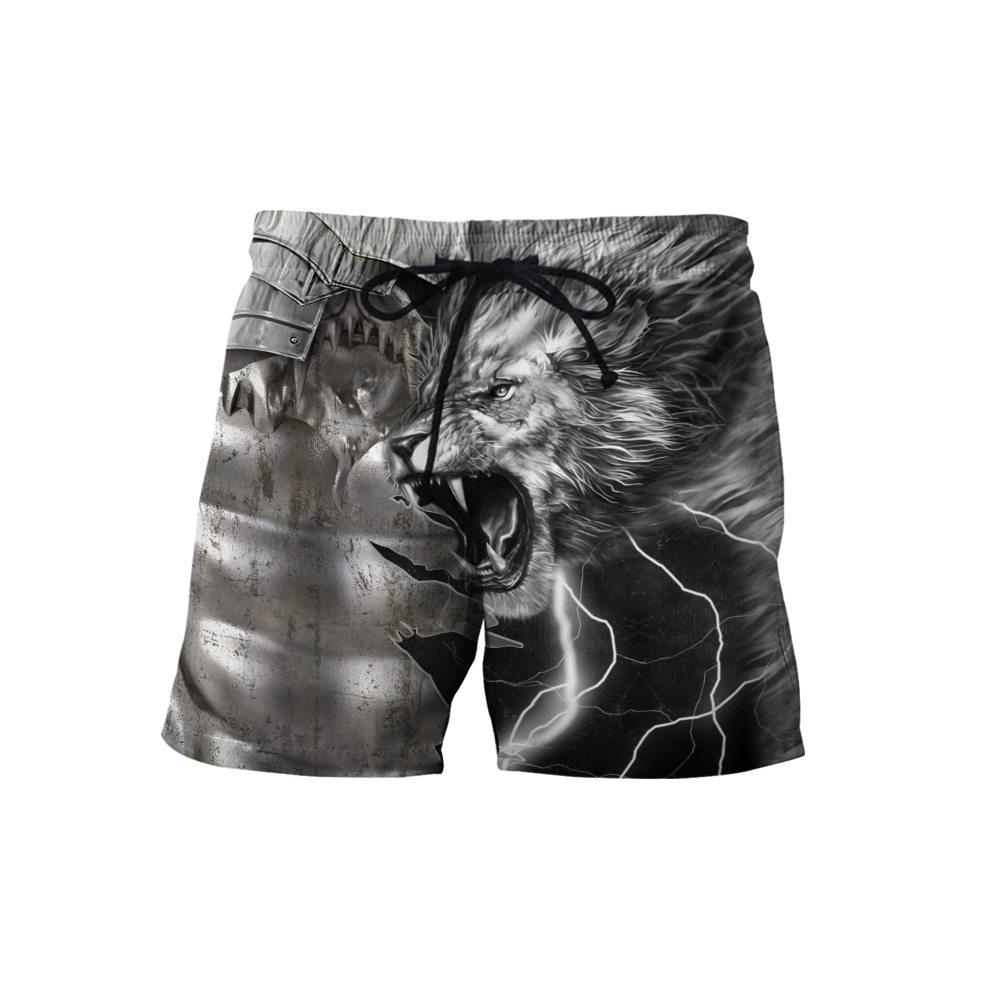 Lion Warrior Amor Tattoo 3D All Over Printed Unisex Shirts