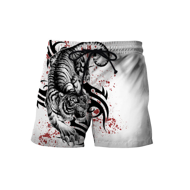 White Tiger Tattoo 3D All Over Printed Shirts For Men and Women