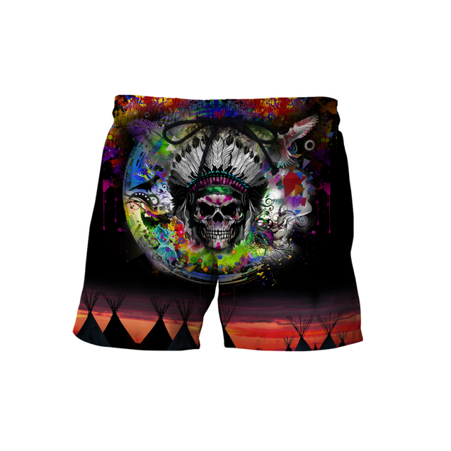 Love Skull native 3D all over printed for man and women QB06082002-Apparel-PL8386-Short-S-Vibe Cosy™