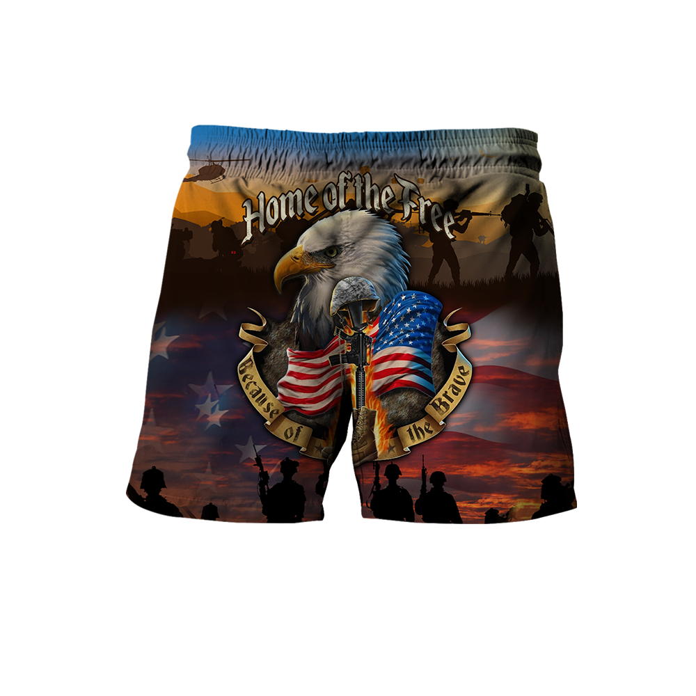 US Veteran Home Of The Free 3D All Over Printed Shirts DQB10132004