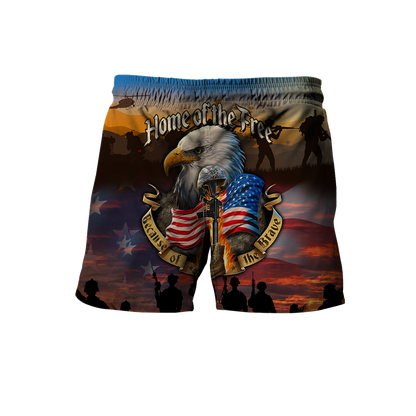 US Veteran Home Of The Free 3D All Over Printed Shirts DQB10132004