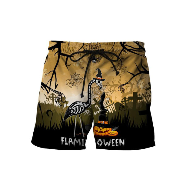 Beautiful All Over Print Flamingoween Hoodie MHMH2508203-MEI