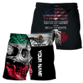 Mexican Skull-American Grown With American Roots 3D All Over Printed Shirts DQB10092003
