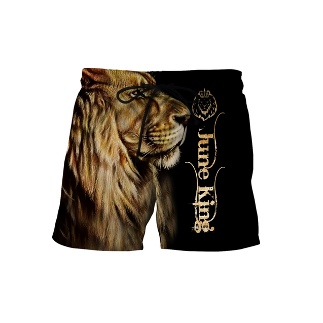 Custom Name June King Lion  3D All Over Printed Unisex Shirts