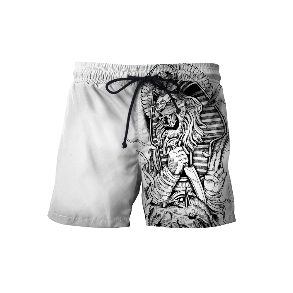 3D Tattoo Ancient Egypt Lion God Over Printed Shirt for Men and Women