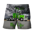 3D All Over Printed Green Truck Shirts and Shorts-Apparel-HP Arts-SHORTS-S-Vibe Cosy™