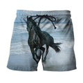 3D All Over Printed Horse Black Shirts And Shorts-Apparel-HP Arts-SHORTS-S-Vibe Cosy™