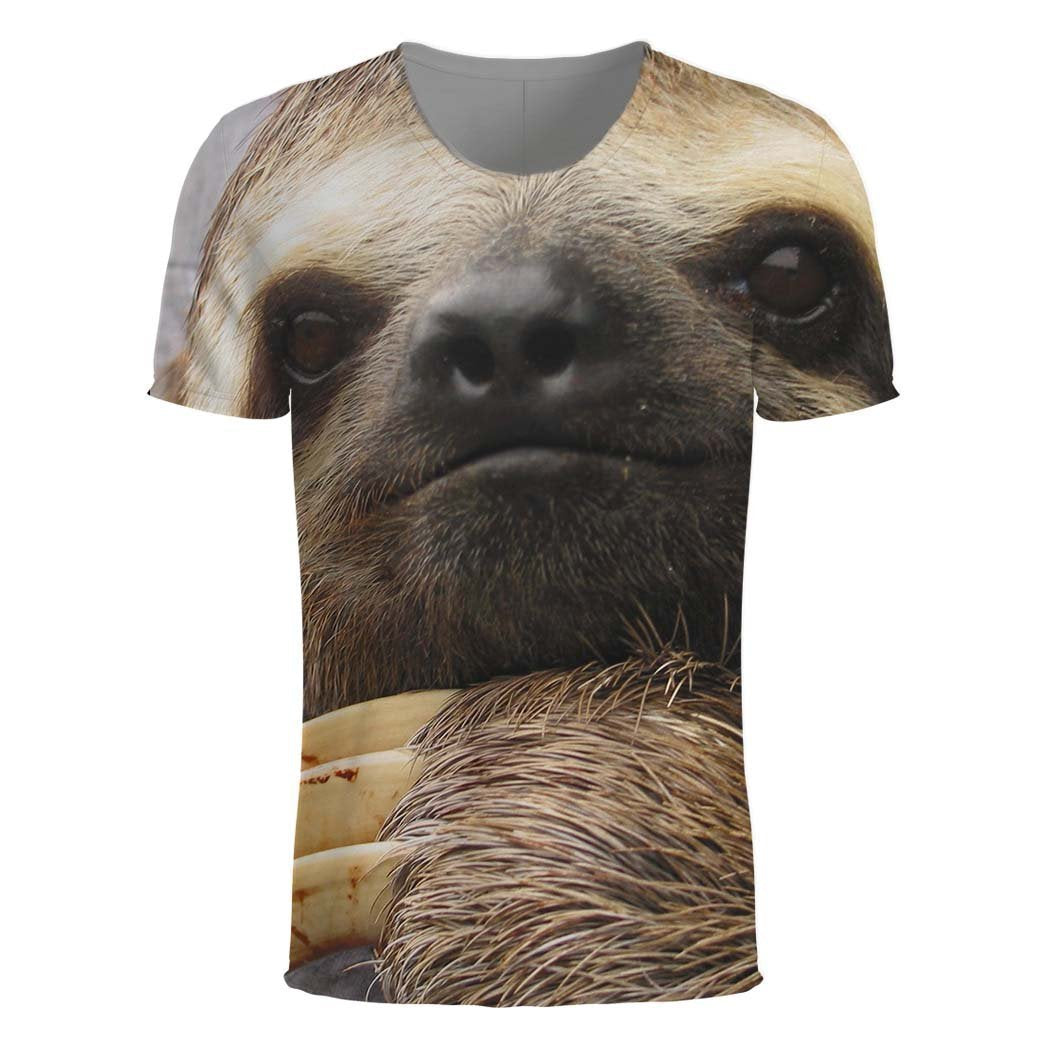 3D All Over Print Sloth Face Shirt-Apparel-6teenth World-T-Shirt-S-Vibe Cosy™